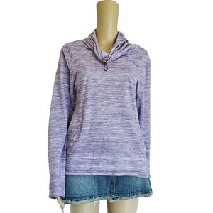 Shape Women's Purple/White Long Sleeve Thumbhole Hooded Sweatshirts Size L